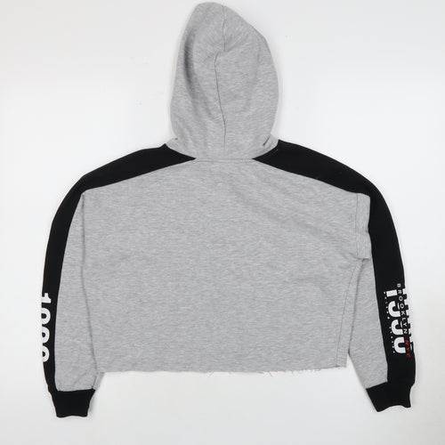 New Look Girls Grey Hoodie, Age 12-13, Logo Design