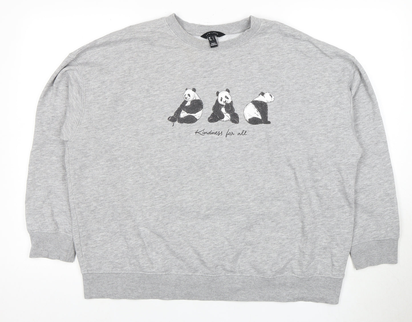 New Look Women's Grey Pullover Sweatshirt, L