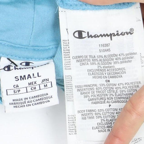 Champion Blue Unisex Hoodie Small Pullover