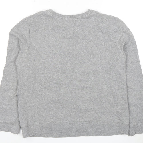 Topshop Women's Grey Floral Pullover Sweatshirt - Size 12