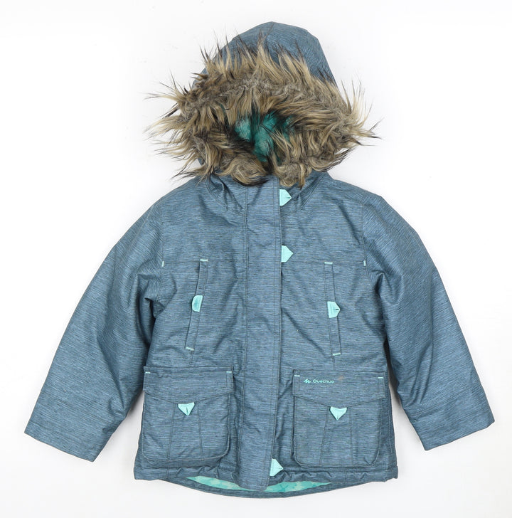 Decathlon Boys Blue Parka Coat, 6 Years, Hooded & Lined