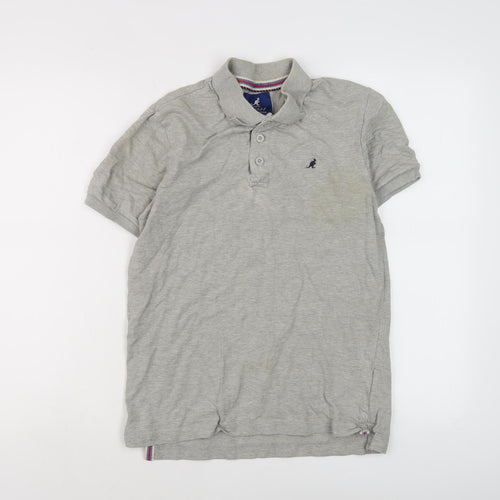 Kangol Boys Grey Polo Shirt, S, Casual Short Sleeve Logo