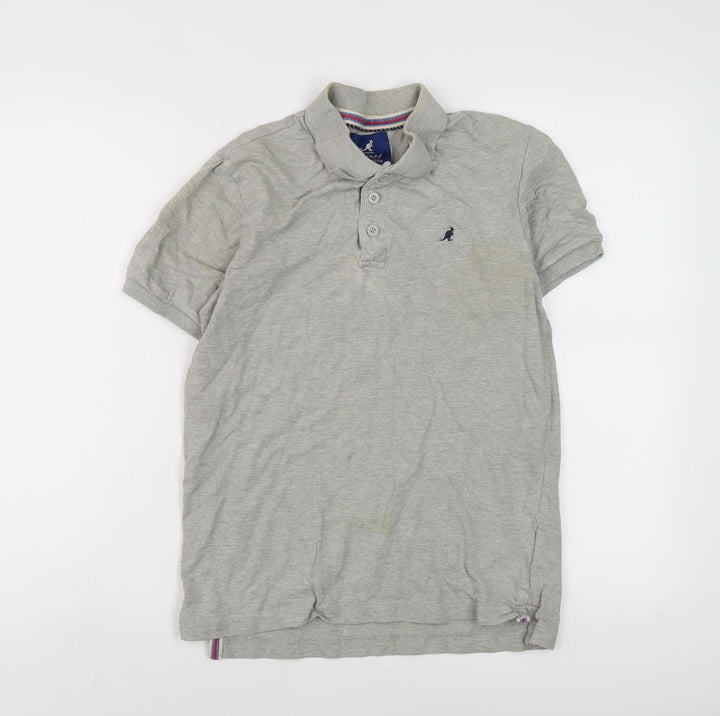 Kangol Boys Grey Polo Shirt, S, Casual Short Sleeve Logo