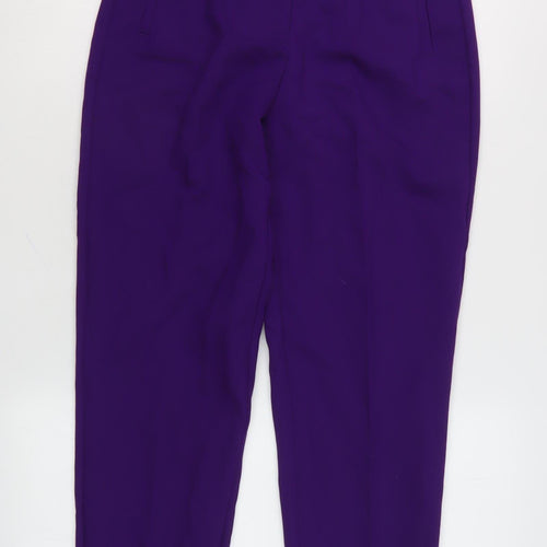 Zara Women's Purple Trousers - Size S, Regular Fit
