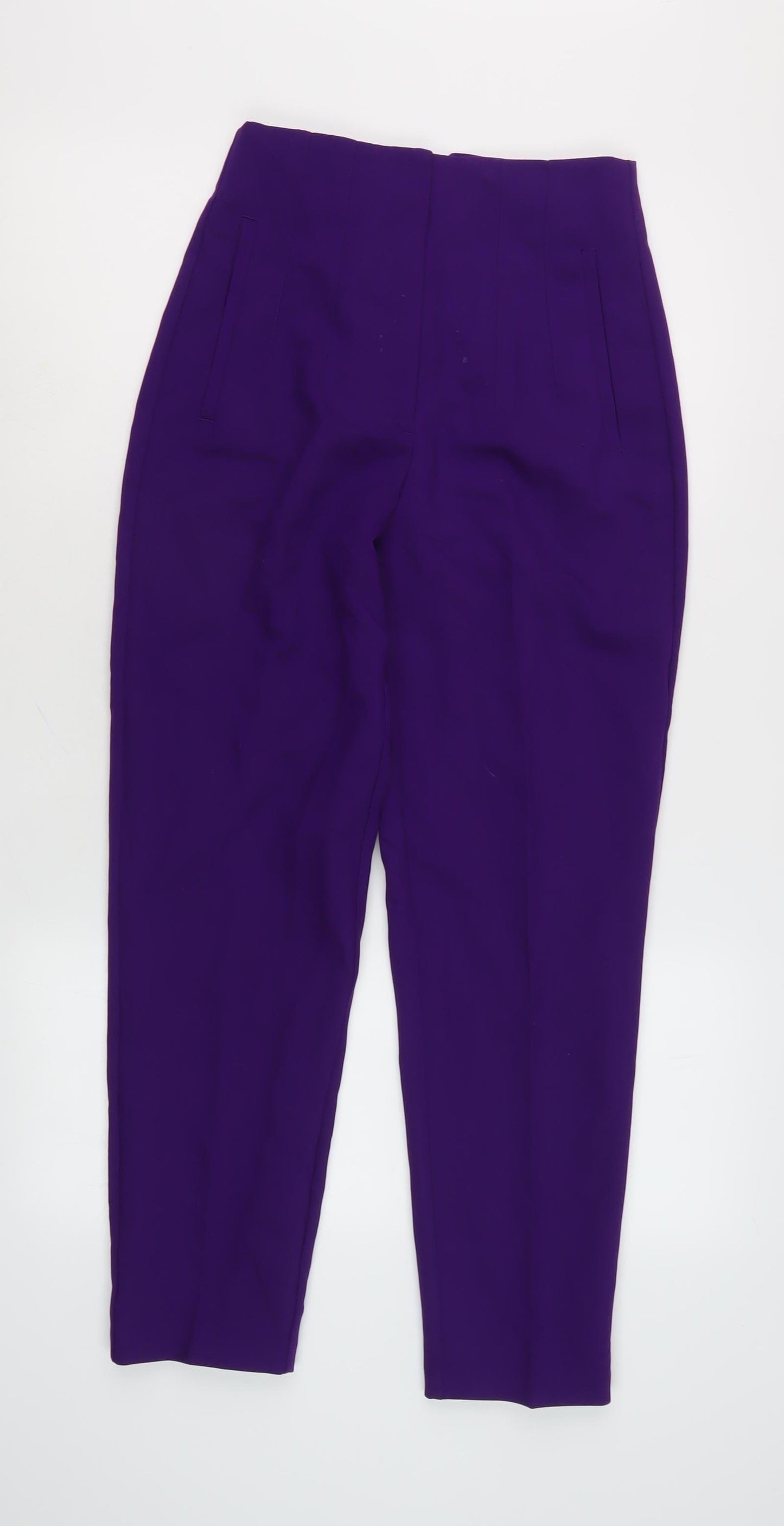 Zara Women's Purple Trousers - Size S, Regular Fit