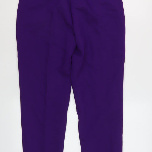 Zara Women's Purple Trousers - Size S, Regular Fit
