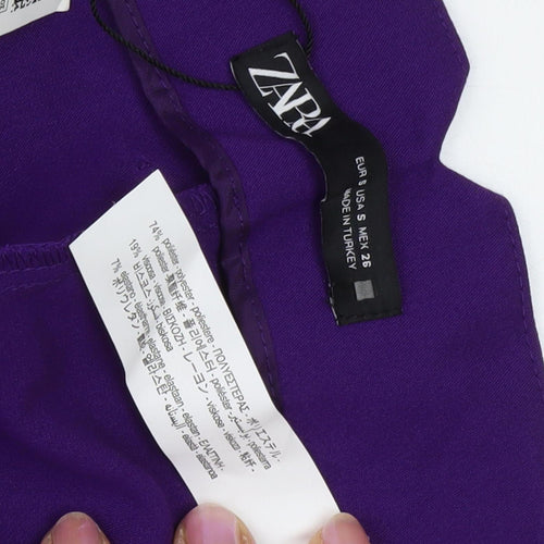 Zara Women's Purple Trousers - Size S, Regular Fit