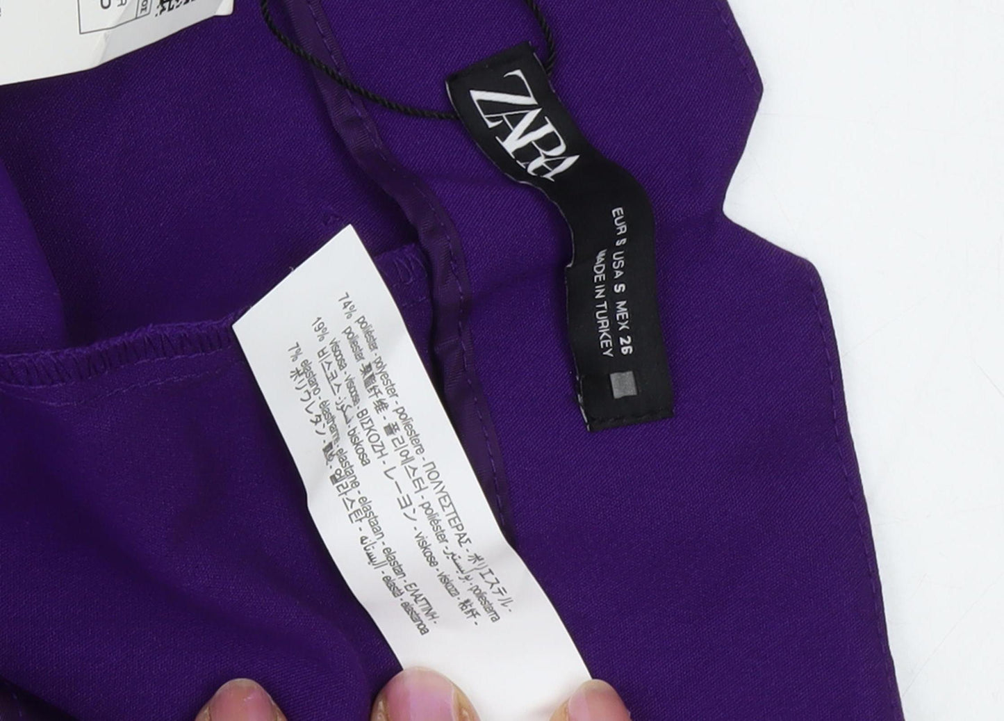 Zara Women's Purple Trousers - Size S, Regular Fit