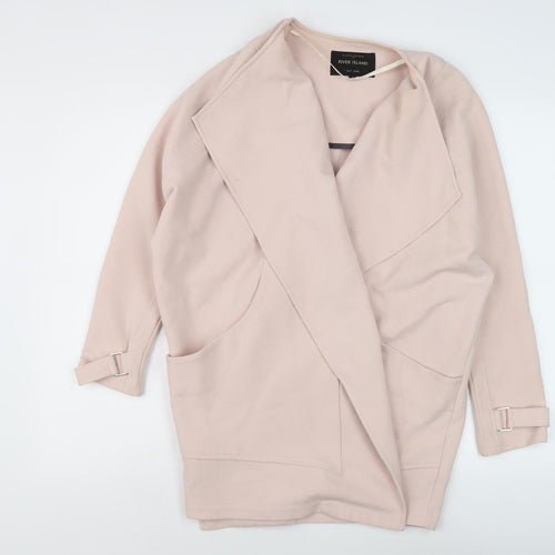 River Island Women's Pink Belted Coat Size 6