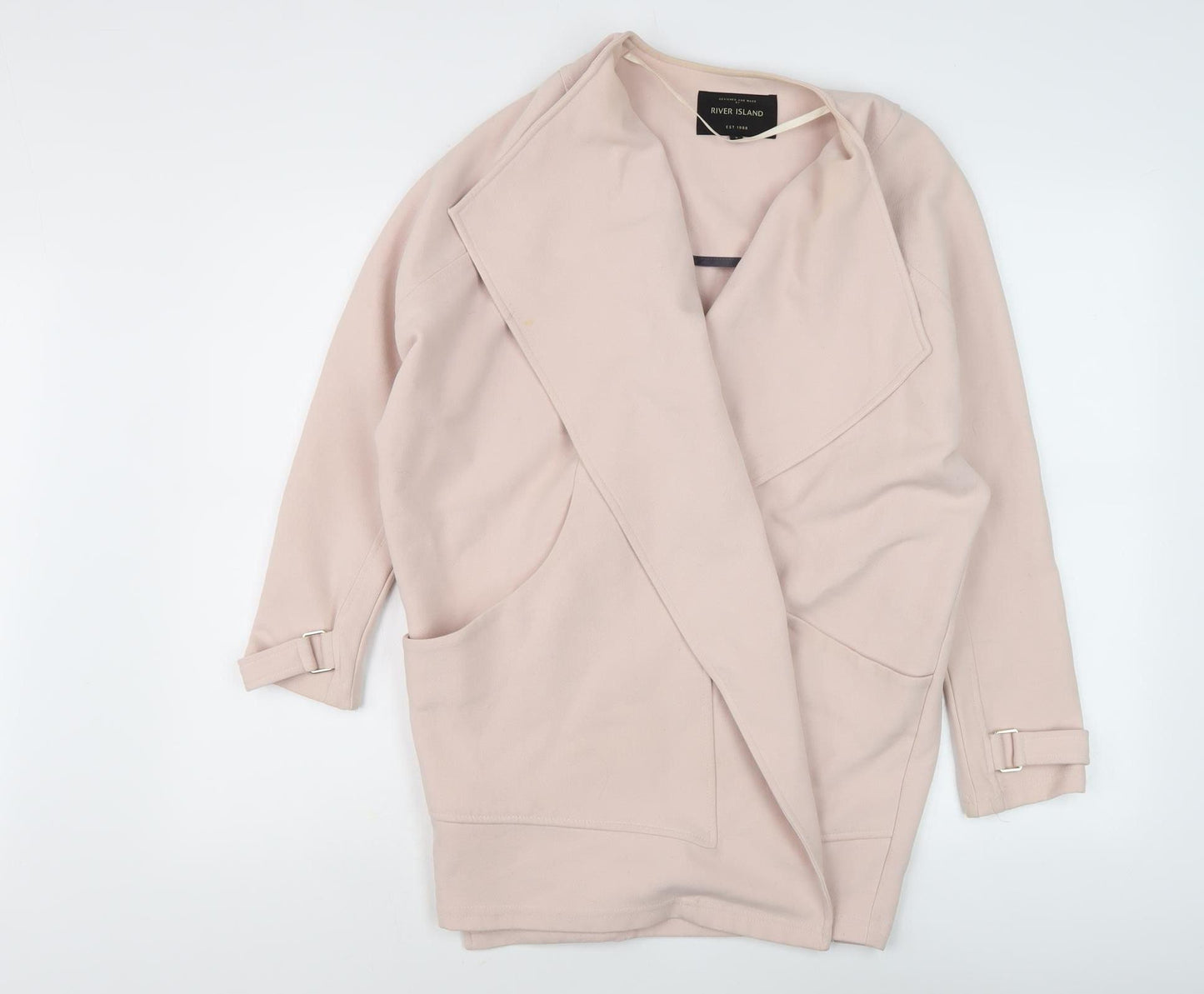 River Island Women's Pink Belted Coat Size 6