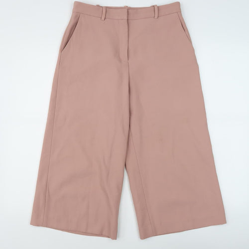 Zara Basic Women's Pink Wide-Leg Trousers