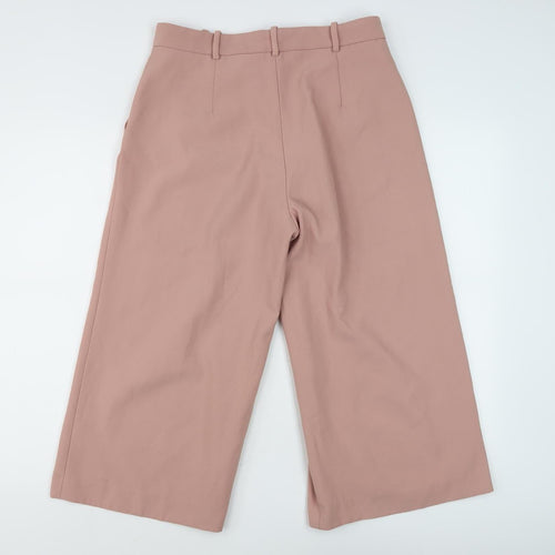 Zara Basic Women's Pink Wide-Leg Trousers