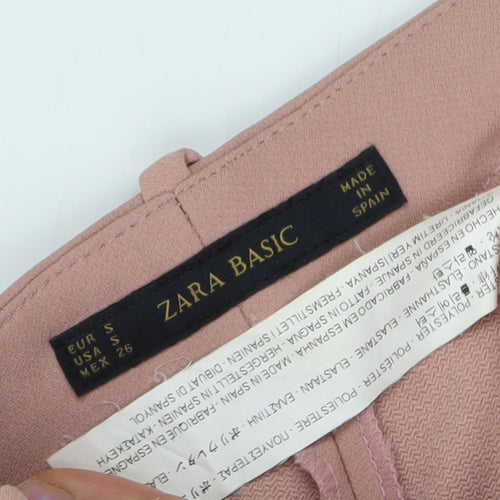 Zara Basic Women's Pink Wide-Leg Trousers