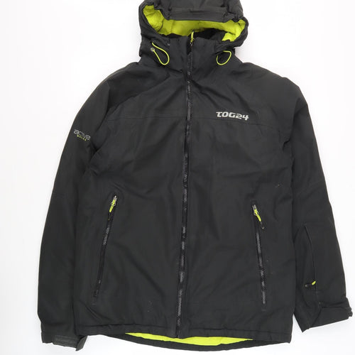 TOG24 Men's Black Hooded Puffer Jacket M Waterproof