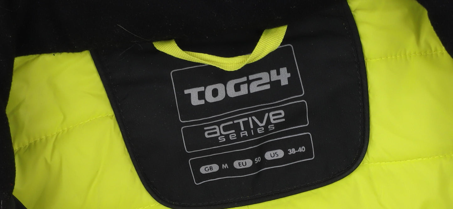 TOG24 Men's Black Hooded Puffer Jacket M Waterproof