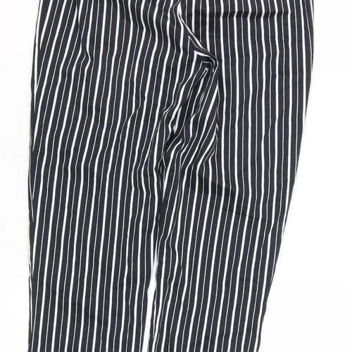 Marks & Spencer Women's Black Striped Trousers - Size 8