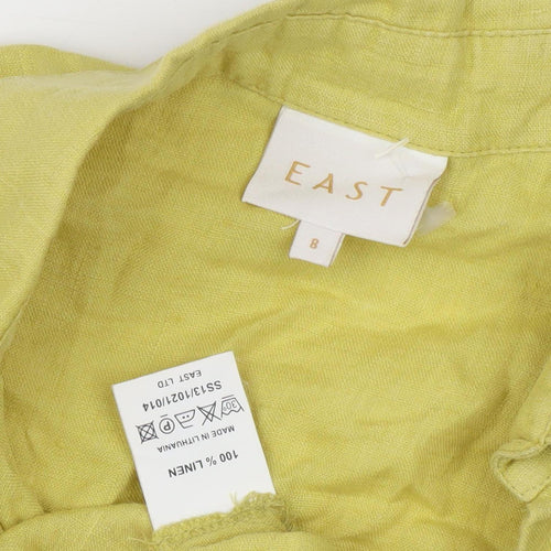 East Women's Yellow Linen Sleeveless Button-Up 8
