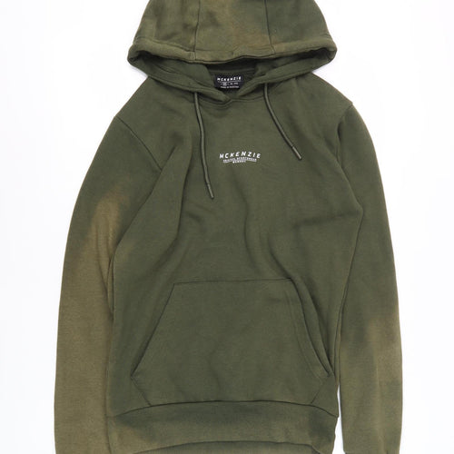 McKenzie Men's Green Pullover Hoodie, M, Logo, Hooded