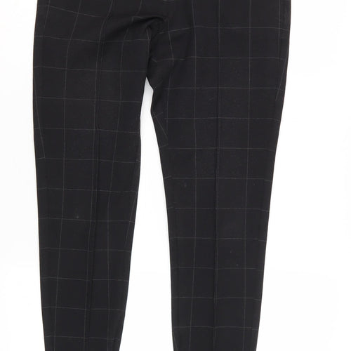 Marks and Spencer Women's Black Check Trousers Size 10