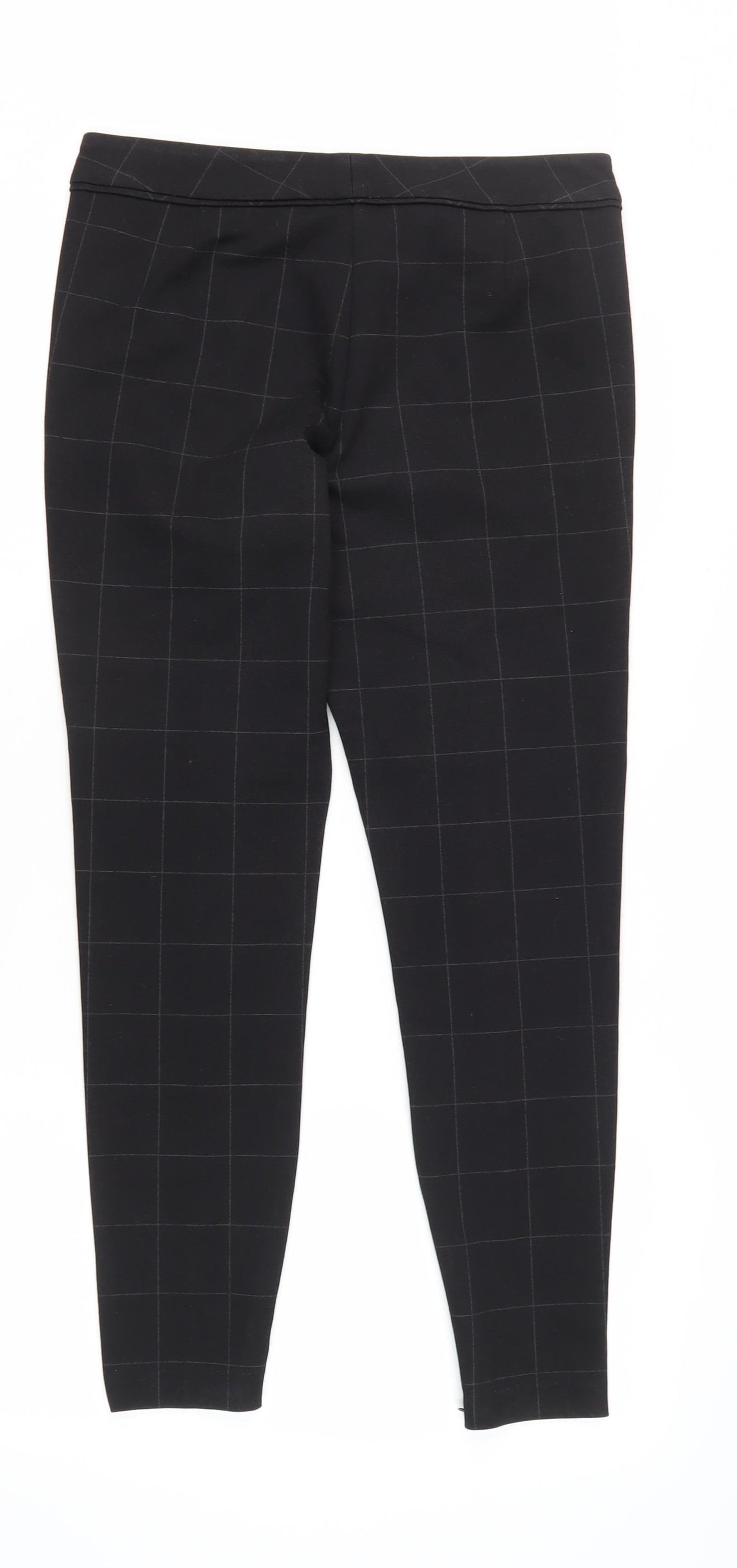 Marks and Spencer Women's Black Check Trousers Size 10