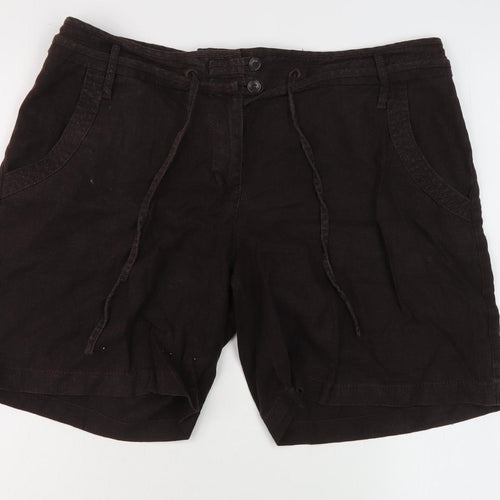 Next Women's Black Linen Shorts Size 14