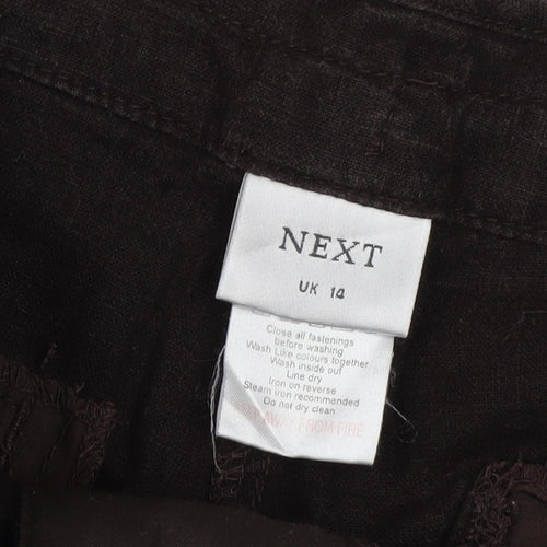 Next Women's Black Linen Shorts Size 14