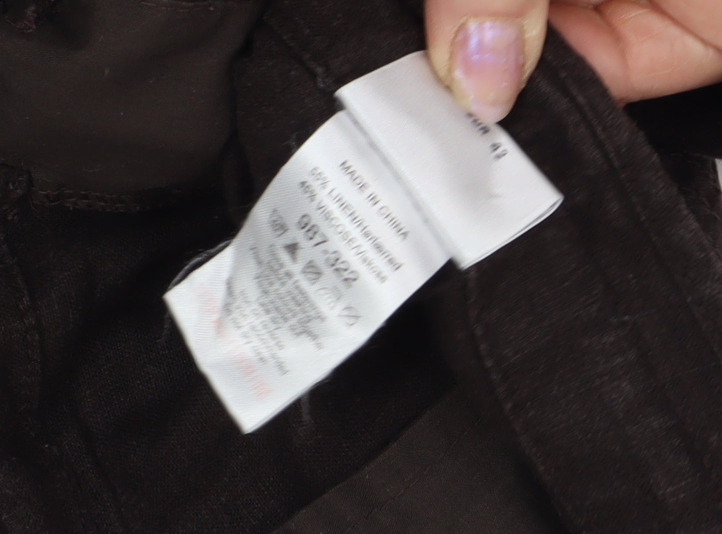 Next Women's Black Linen Shorts Size 14