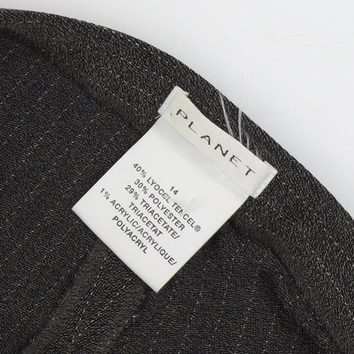 Planet Women's Black Striped Trousers Size 14