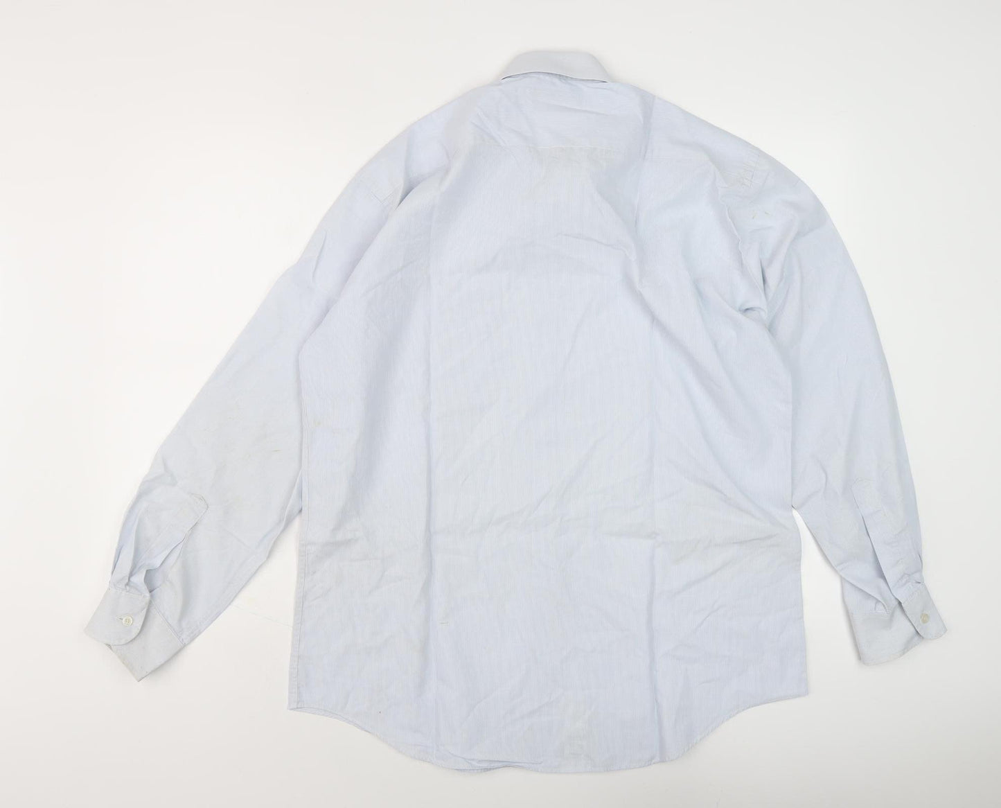 Marks and Spencer Men's Blue Striped Dress Shirt, Size 16