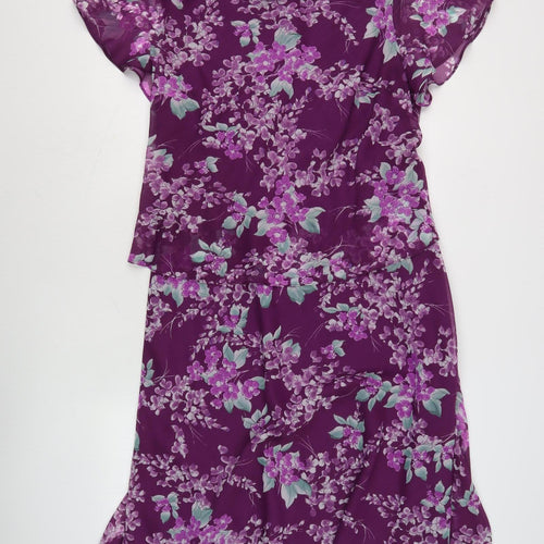 Eastex Women's Purple Floral Shift Dress Size 16