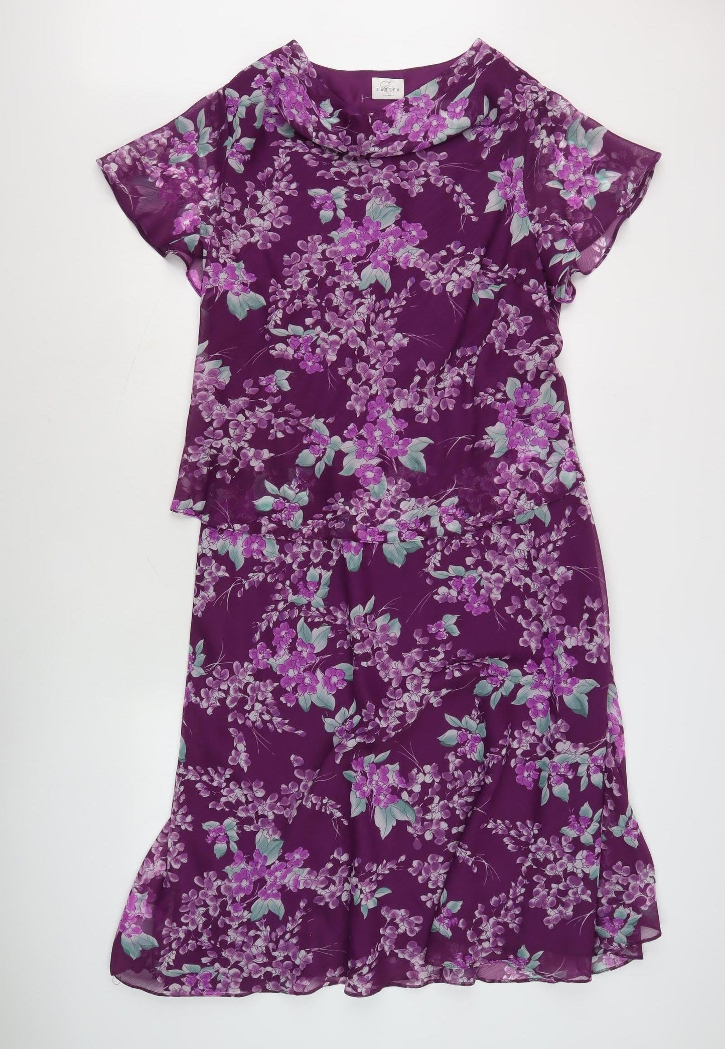 Eastex Women's Purple Floral Shift Dress Size 16