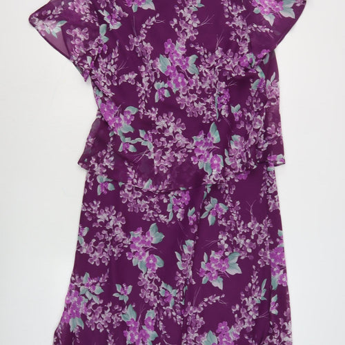 Eastex Women's Purple Floral Shift Dress Size 16