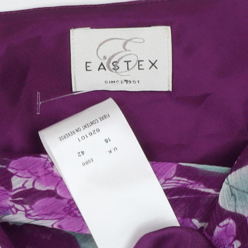 Eastex Women's Purple Floral Shift Dress Size 16