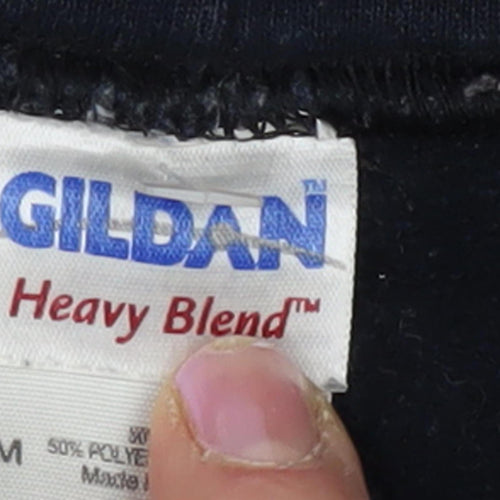 Gildan Men's Black M Pullover Hoodie Graphic Print