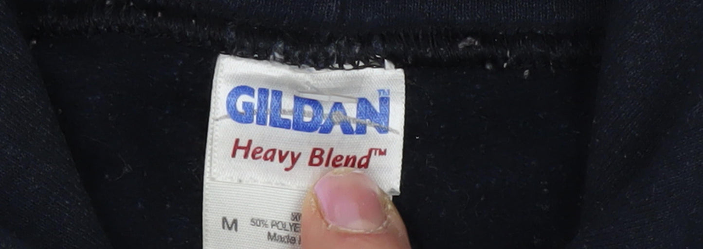 Gildan Men's Black M Pullover Hoodie Graphic Print