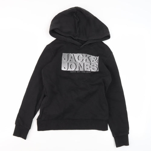 Jack & Jones Boys Black Hoodie 12 Years Pullover Fleece