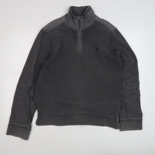 Fat Face Men's Grey 1/4 Zip Sweatshirt Size S