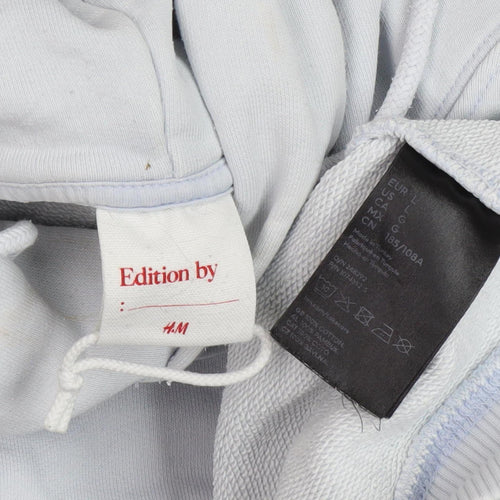 H&M Unisex Adults White Pullover Hoodie L