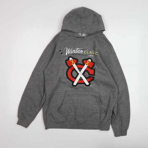 Team Athletics Teens Grey Logo Pullover Hoodie L