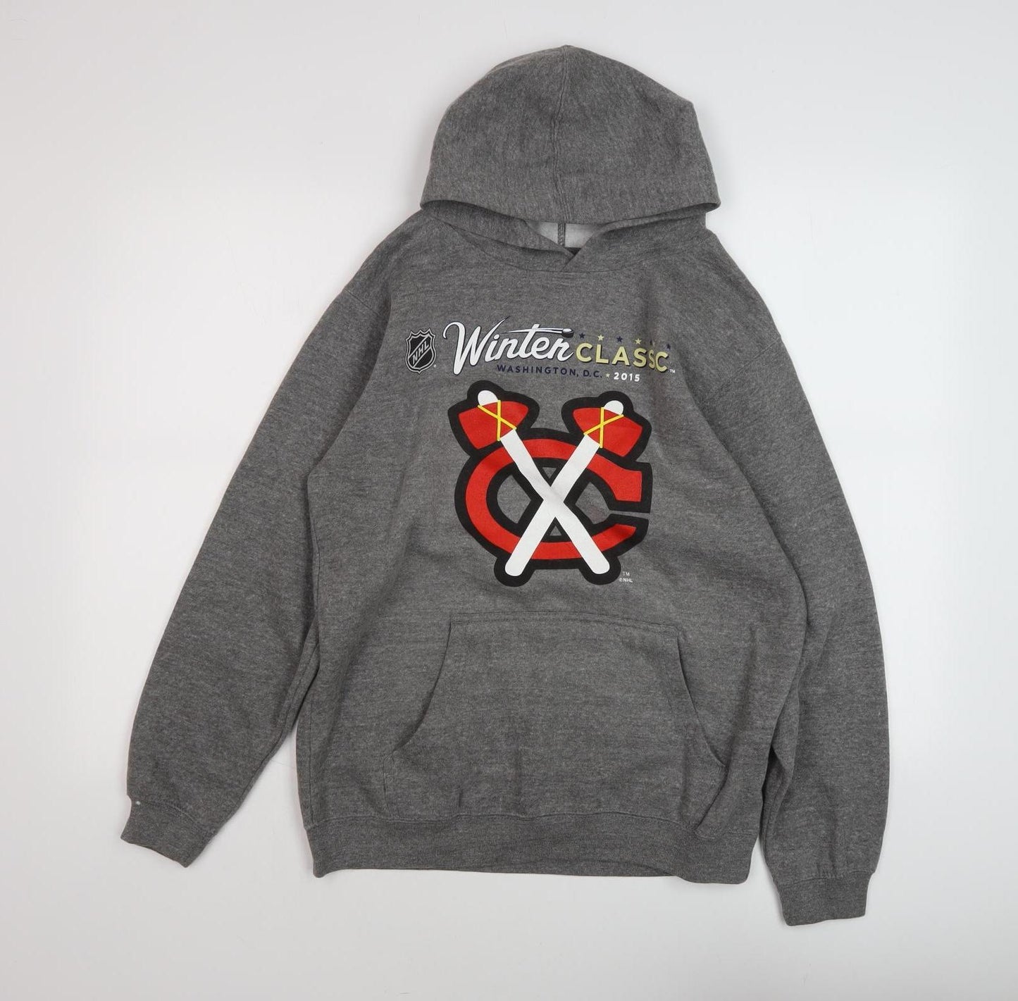 Team Athletics Teens Grey Logo Pullover Hoodie L