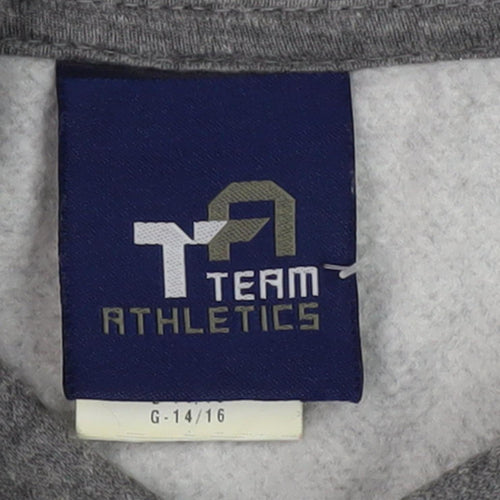 Team Athletics Teens Grey Logo Pullover Hoodie L