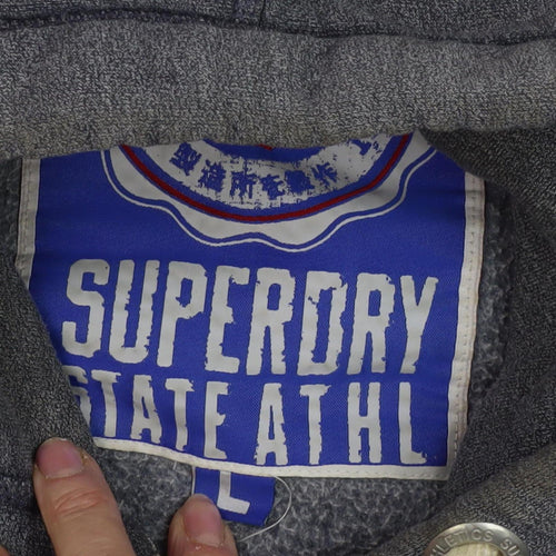 Superdry Men's Grey Pullover Hoodie L - Sport & Style