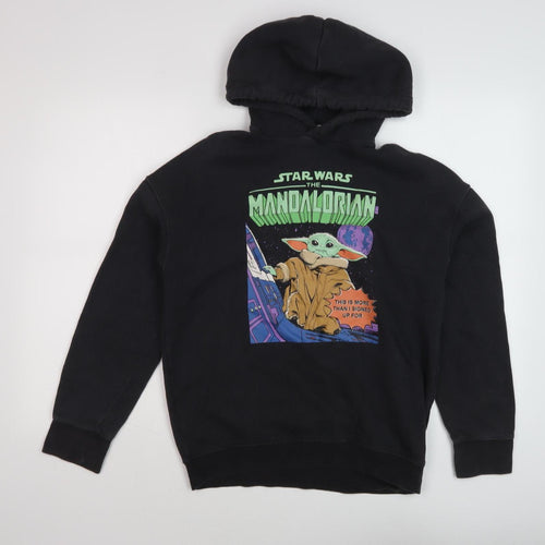 H&M Boys Black Mandalorian Hoodie, 12-13 Years, Casual Style