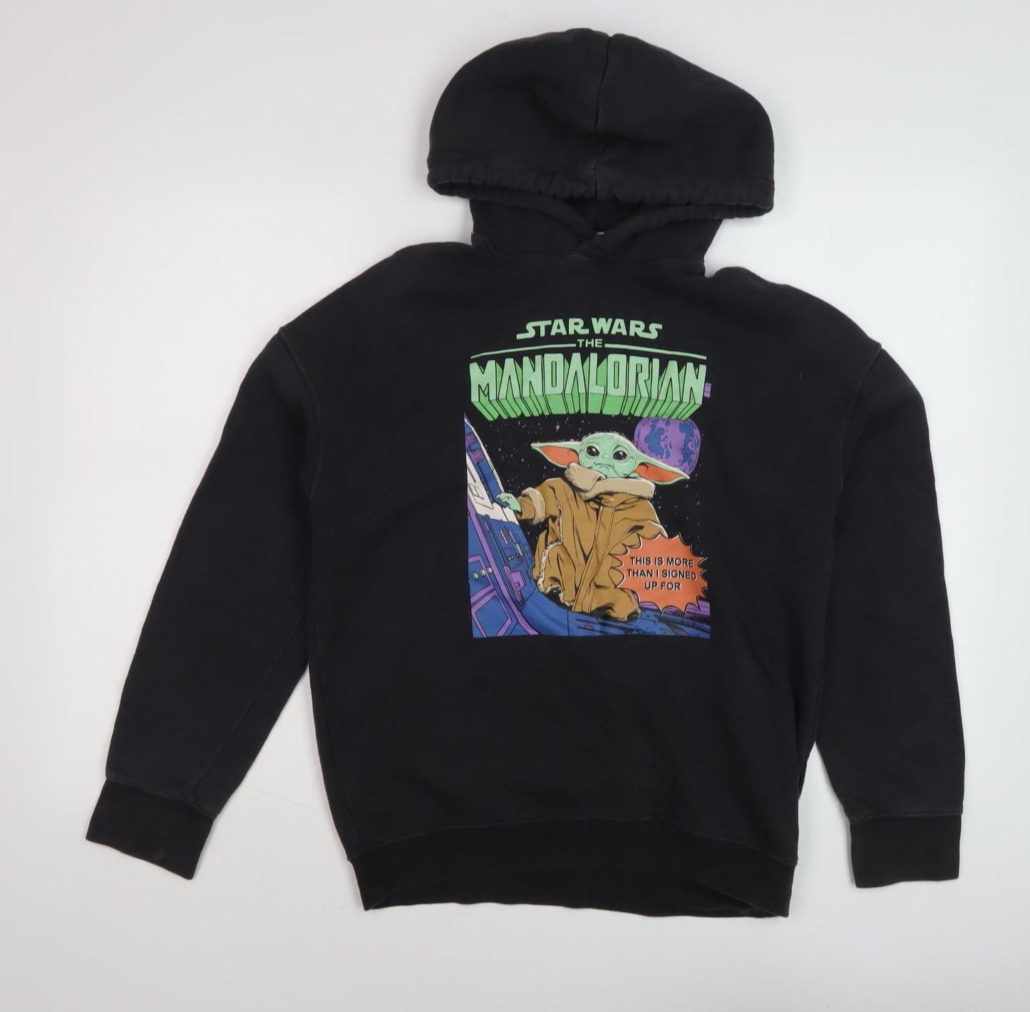 H&M Boys Black Mandalorian Hoodie, 12-13 Years, Casual Style