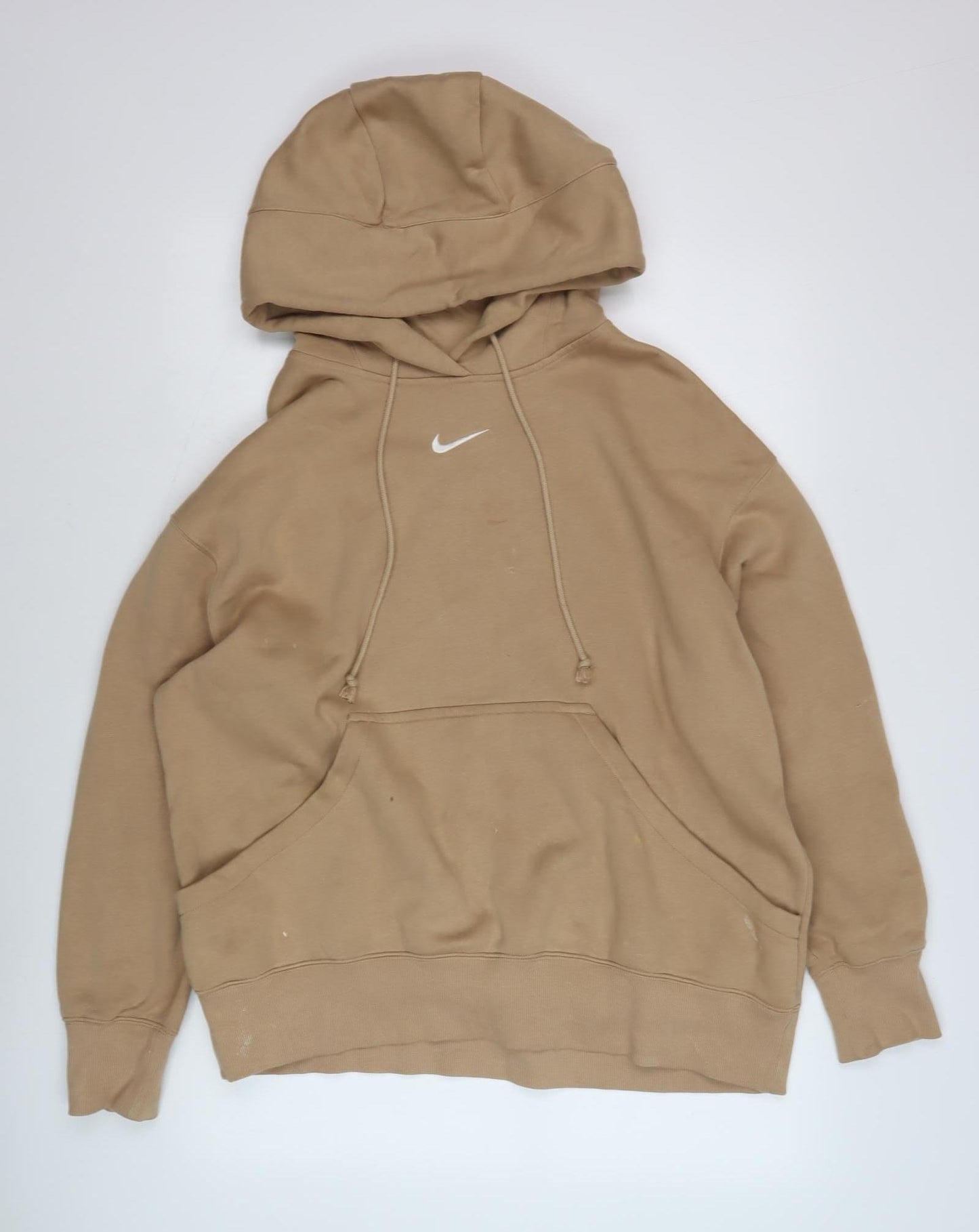 Nike Men's Beige Pullover Hoodie, M, Logo, Hooded