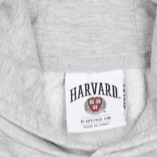 Harvard Boys Grey Hoodie, 11-12 Years, Pull-Over, Fleece