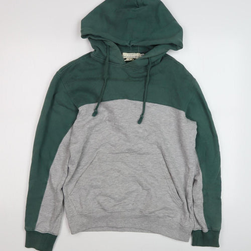 H&M Men's Green Pullover Hoodie, Size S