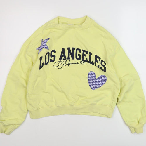 Zara Girls Yellow Pullover Sweatshirt 13-14 Years