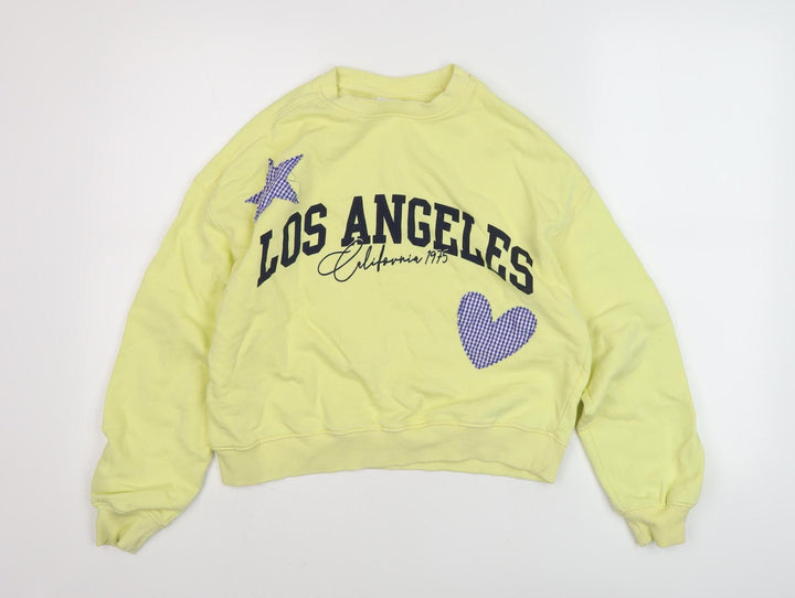 Zara Girls Yellow Pullover Sweatshirt 13-14 Years