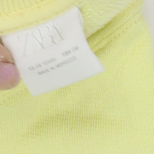 Zara Girls Yellow Pullover Sweatshirt 13-14 Years